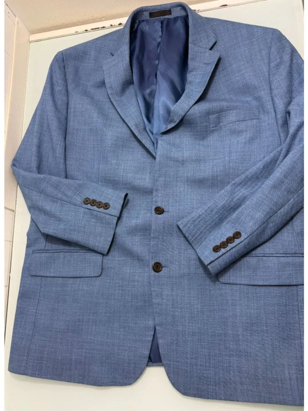 Lauren Ralph Lauren Blazer Suit Jacket 46L Stretch Blue Two Button Single Vent